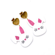 White Bunny Earrings