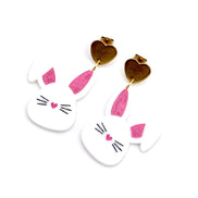 White Bunny Earrings