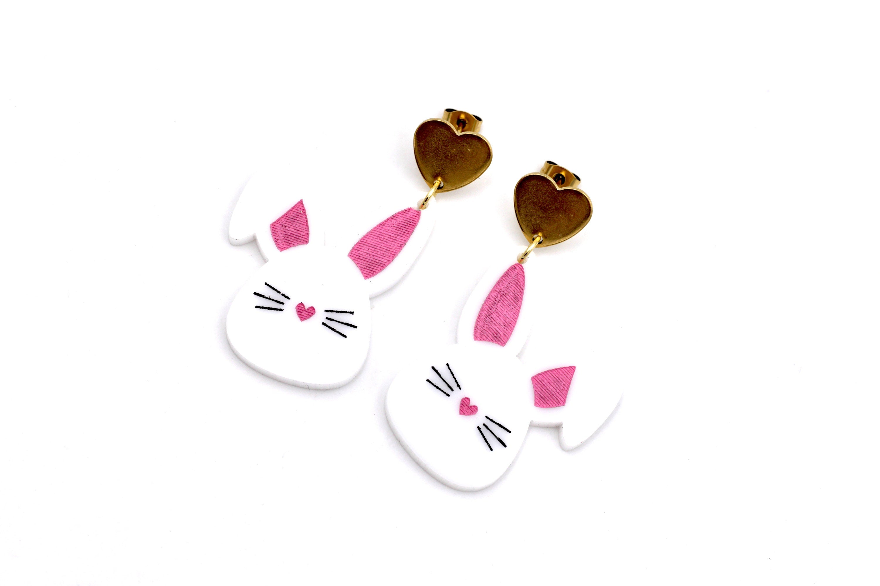 White Bunny Earrings