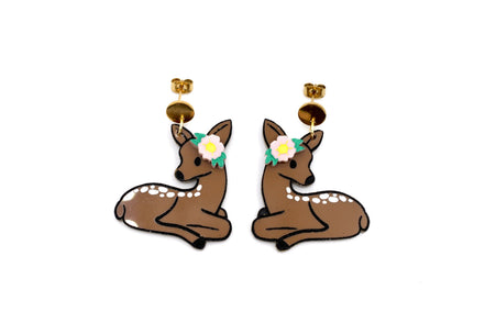 Floral Deer Earrings