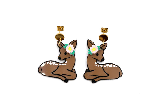 Floral Deer Earrings
