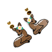 Floral Deer Earrings