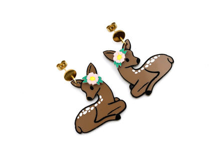 Floral Deer Earrings