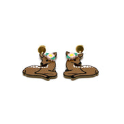 Floral Deer Earrings