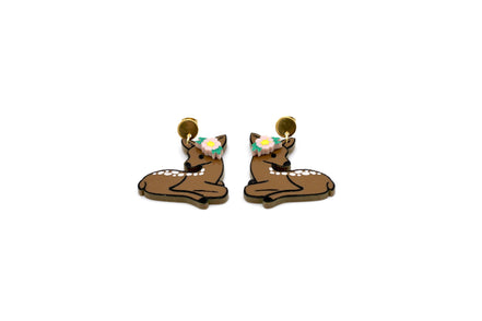 Floral Deer Earrings