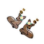 Floral Deer Earrings