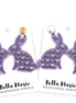 Purple Rattan Style Bunny Earrings