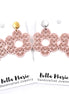 Pink Rattan Style Flower Earrings