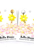 Pink & Yellow Flower Earrings