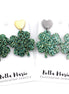 Glitter Clover Earrings