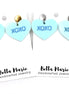 Blue XOXO Heart Earrings