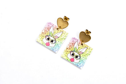 Colorful Bunny Earrings