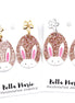 Rose Gold Glitter Egg Bunny Earrings