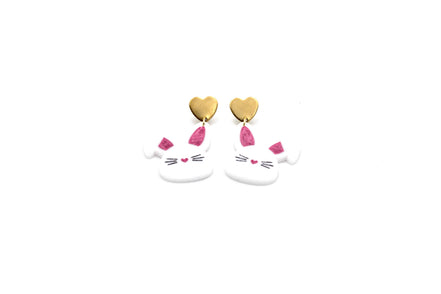 White Bunny Earrings