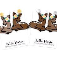 Floral Deer Earrings