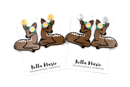 Floral Deer Earrings