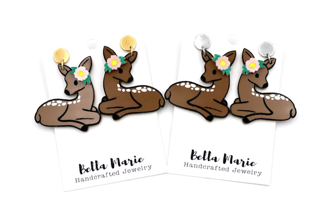 Floral Deer Earrings