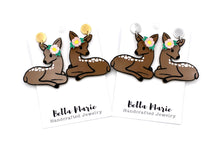 Load image into Gallery viewer, Floral Deer Earrings
