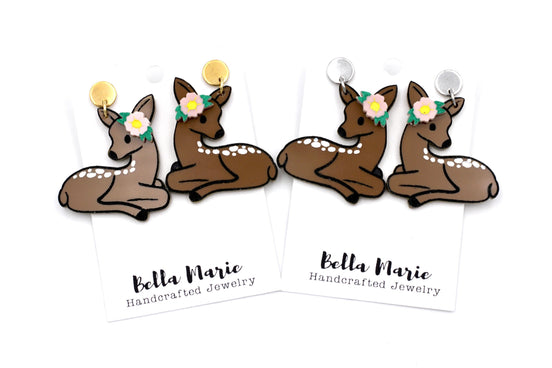 Floral Deer Earrings