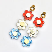 Patriotic Triple Daisy Earrings
