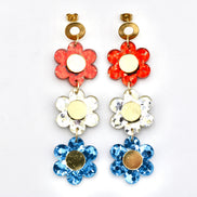 Patriotic Triple Daisy Earrings