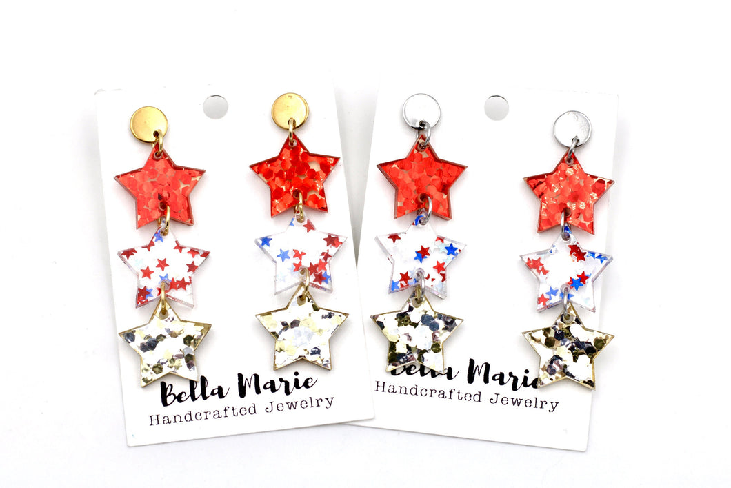 4th of July Star Earrings