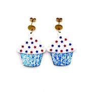 Patriotic Cupcake Earrings