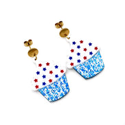 Patriotic Cupcake Earrings