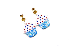 Load image into Gallery viewer, Patriotic Cupcake Earrings
