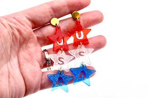 USA Star Earrings