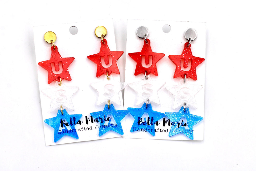 USA Star Earrings