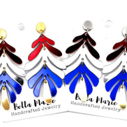 Patriotic Metallic Dangle Earrings