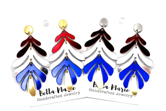 Patriotic Metallic Dangle Earrings