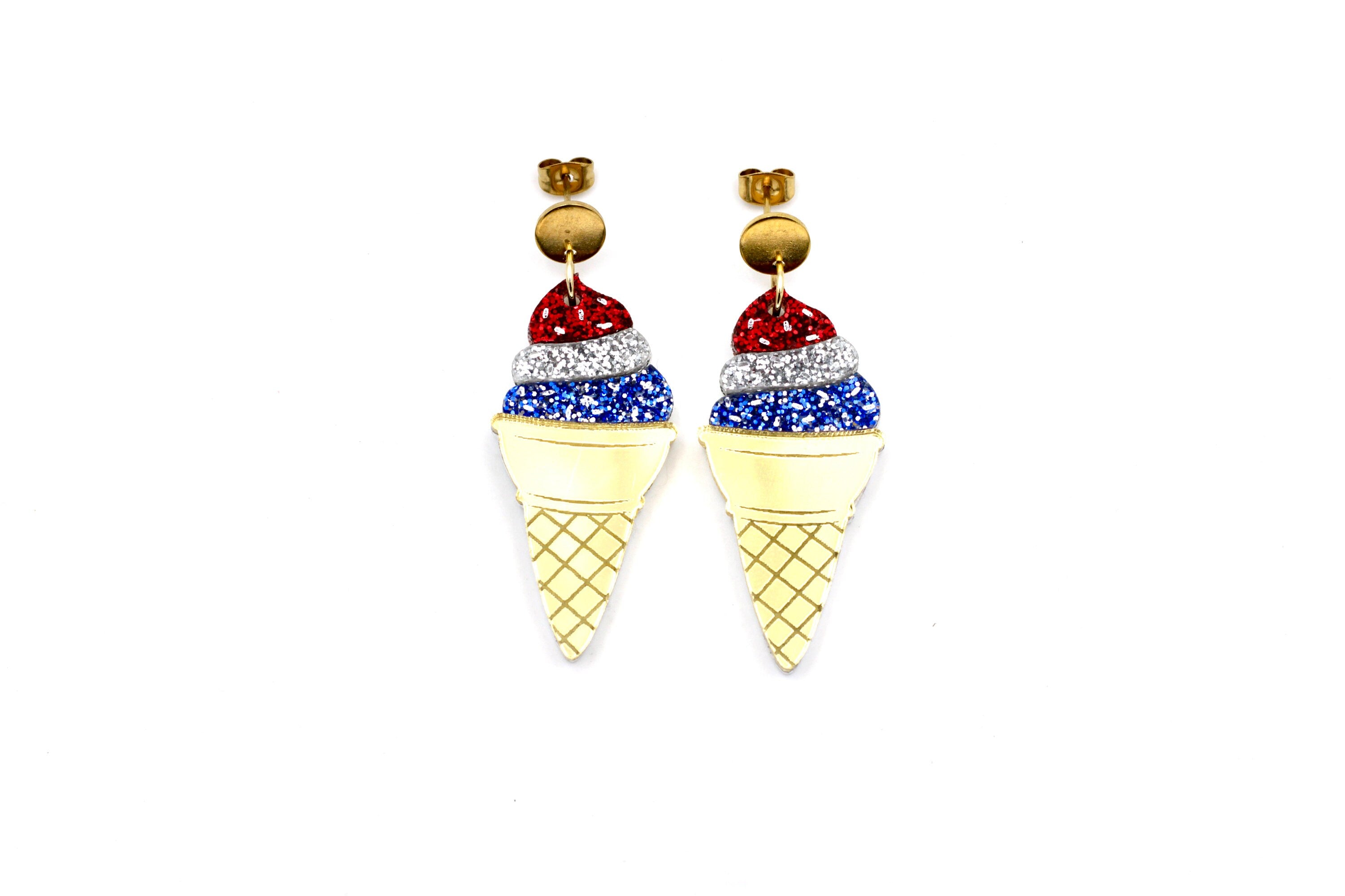 Patriotic Ice Cream Earrings