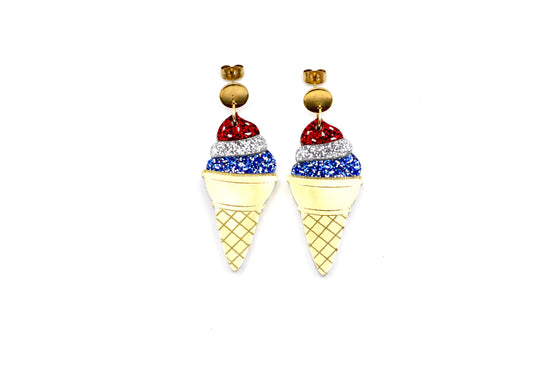 Patriotic Ice Cream Earrings