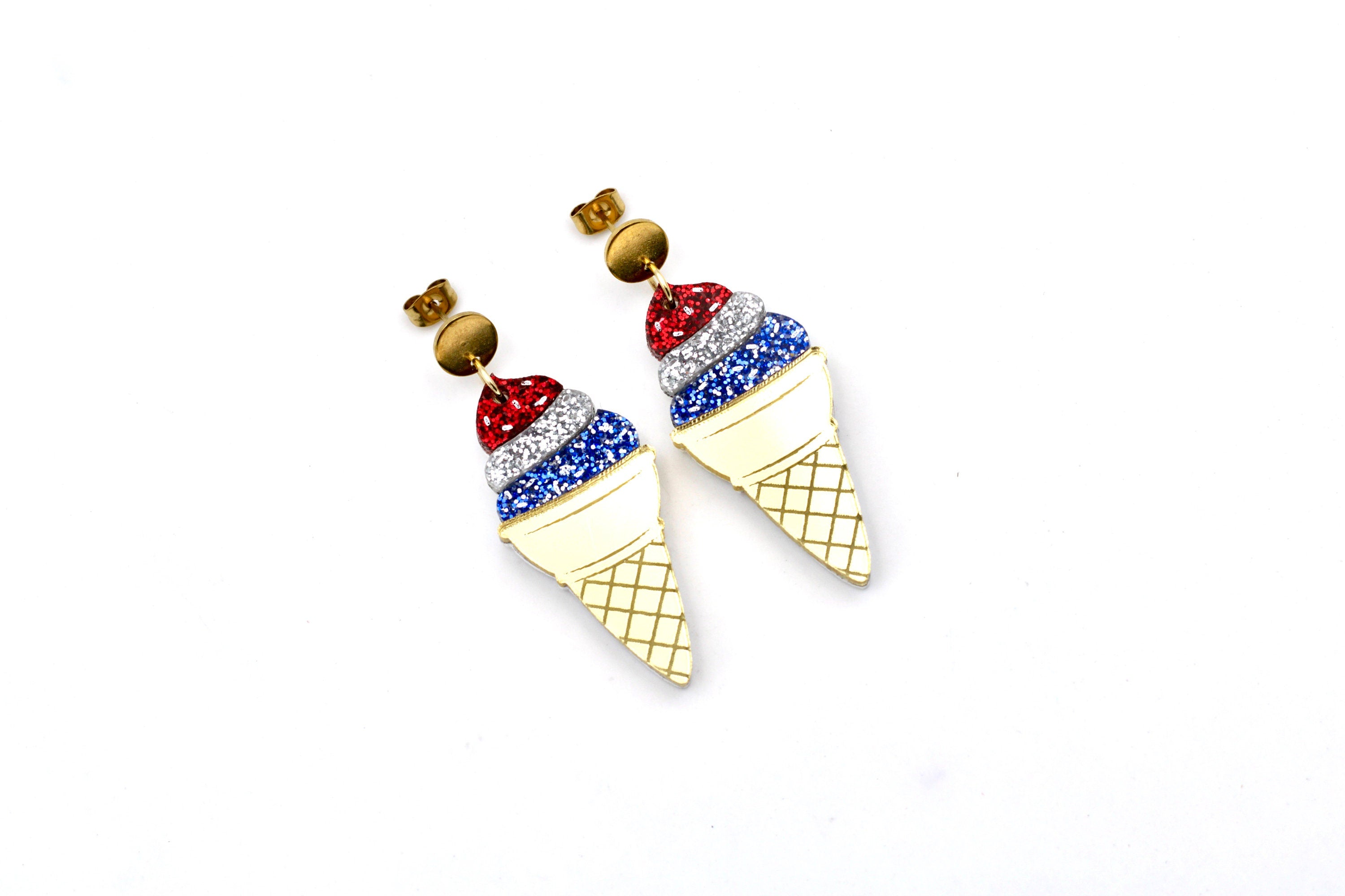 Patriotic Ice Cream Earrings
