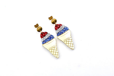 Patriotic Ice Cream Earrings
