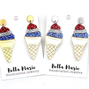 Patriotic Ice Cream Earrings