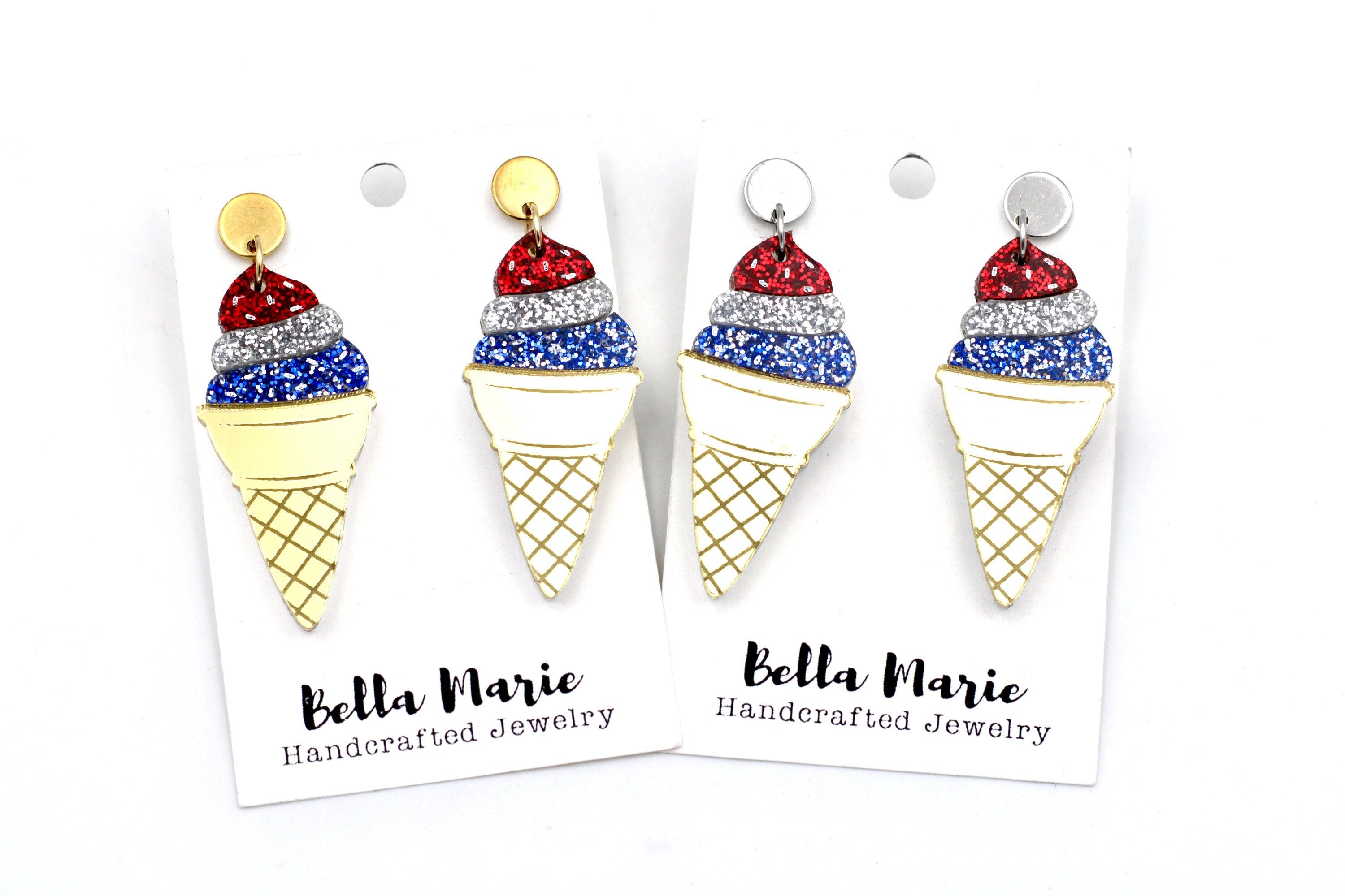 Patriotic Ice Cream Earrings