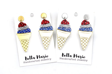 Patriotic Ice Cream Earrings