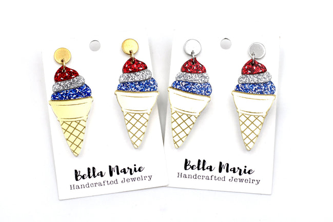 Patriotic Ice Cream Earrings