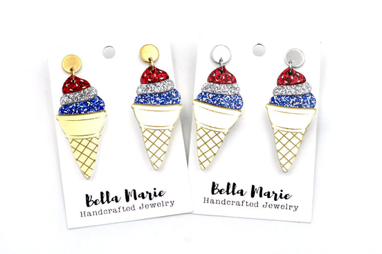 Patriotic Ice Cream Earrings