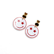 Patriotic Smiley Face Earrings