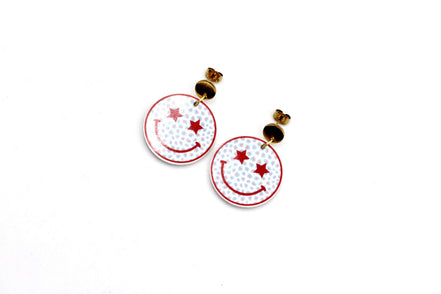 Patriotic Smiley Face Earrings