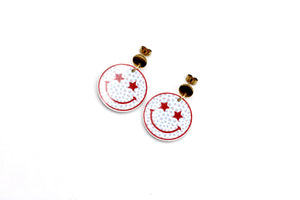 Patriotic Smiley Face Earrings