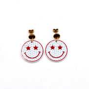 Patriotic Smiley Face Earrings