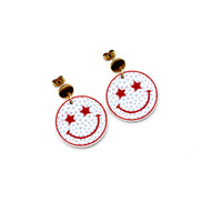 Patriotic Smiley Face Earrings