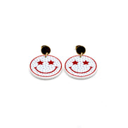 Patriotic Smiley Face Earrings