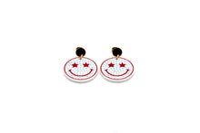 Load image into Gallery viewer, Patriotic Smiley Face Earrings
