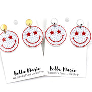 Patriotic Smiley Face Earrings